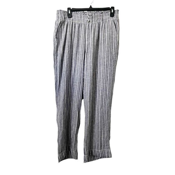 Briggs Striped Linen Blend Pull On Wide Leg Pants Size Large - Picture 1 of 5